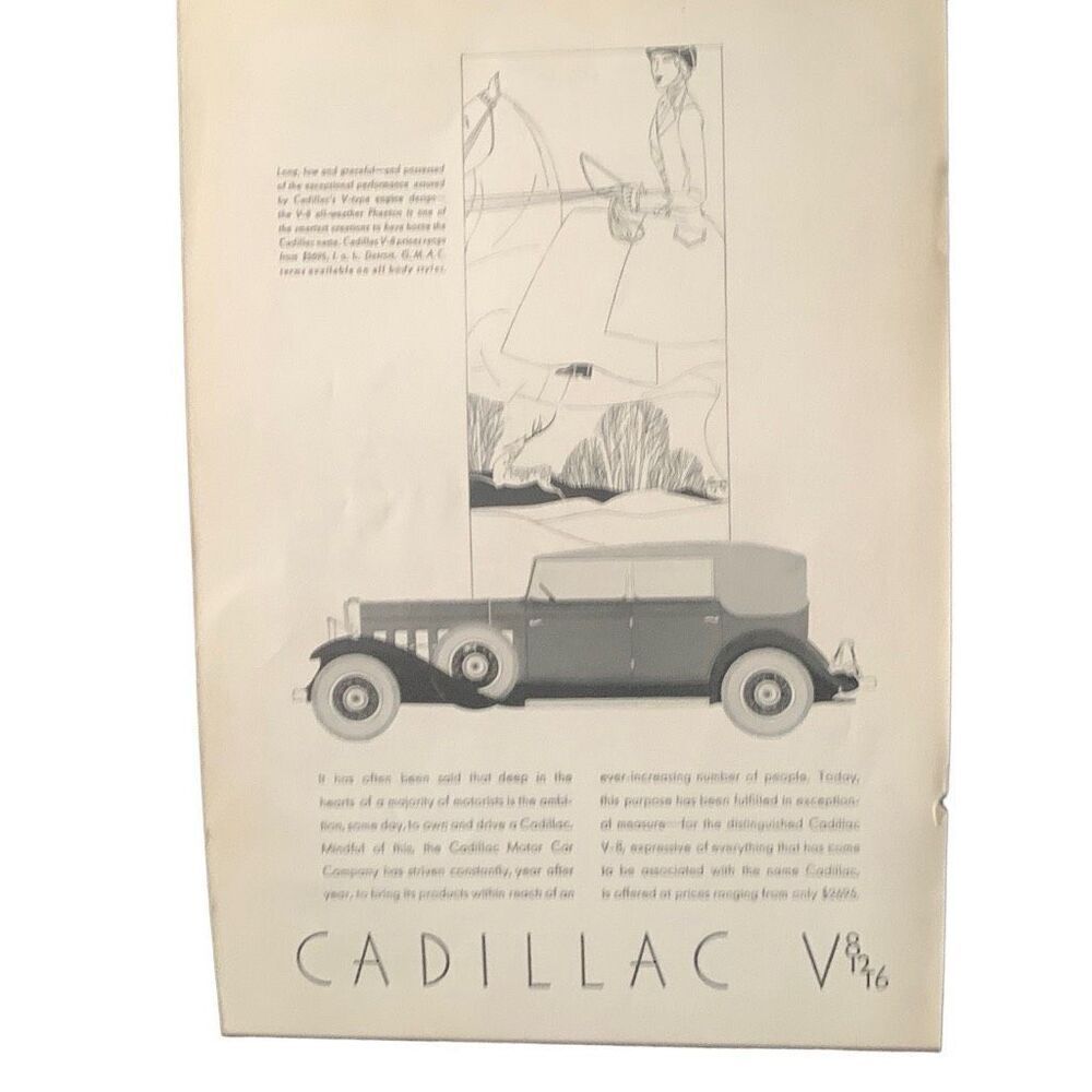 Vintage 1931 Cadillac V Type Engine Ad Advertisement